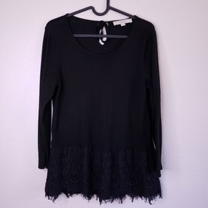 LOFT Lace Ruffle Knit Sweater